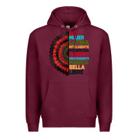 Burgundy hispanic heritage month hand fan Premium Hoodie - BundleAndBundleShop