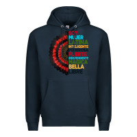 Navy hispanic heritage month hand fan Premium Hoodie - BundleAndBundleShop