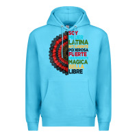 Ocean Blue hispanic heritage month hand fan Premium Hoodie - BundleAndBundleShop