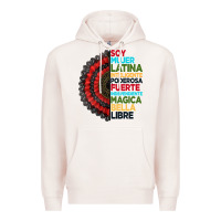 Pale Pink hispanic heritage month hand fan Premium Hoodie - BundleAndBundleShop