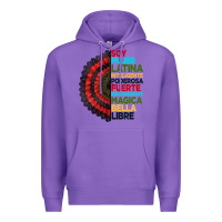 Purple hispanic heritage month hand fan Premium Hoodie - BundleAndBundleShop