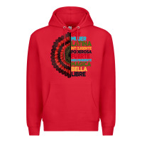 Red hispanic heritage month hand fan Premium Hoodie - BundleAndBundleShop