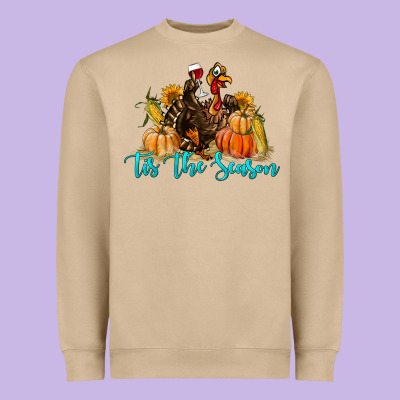Western Fall Turkey Tis The Season Heavyweight Sweatshirt Designed By Lillyallendesigns