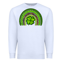 White St. Patrick's Day Shamrock Rainbow Premium Sweatshirt - Artiststas