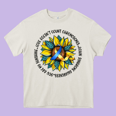 Down Syndrome Heavy Core Tee Designed By Artiststas