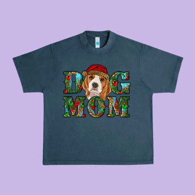 Christmas Beagle Dog Mom Urban Heavy Tee Designed By Ranaportraitstore