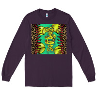 Plum Softball leopard tumbler Long Sleeve Tee - HowdyJamesFarm