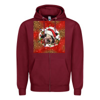 Burgundy christmas cow Zipper Hoodie - LillyAllenDesigns
