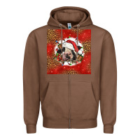 Chestnut christmas cow Zipper Hoodie - LillyAllenDesigns