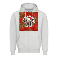 Dove Grey christmas cow Zipper Hoodie - LillyAllenDesigns
