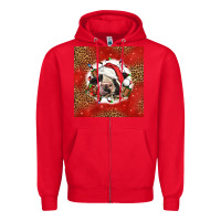 Red christmas cow Zipper Hoodie - LillyAllenDesigns
