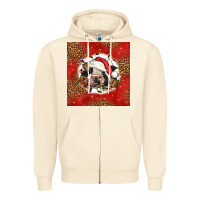 Sandshell christmas cow Zipper Hoodie - LillyAllenDesigns