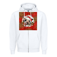 White christmas cow Zipper Hoodie - LillyAllenDesigns