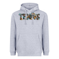 Heather Grey texas sunflower cowhide leopard texas map Heavyweight Hoodie - Artiststas