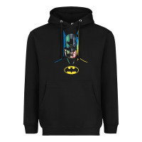 Black B.At.Man 80 Years Many Faces Heavyweight Hoodie - minhPixels