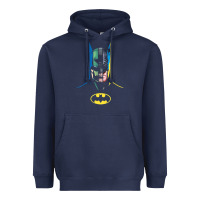 Navy B.At.Man 80 Years Many Faces Heavyweight Hoodie - minhPixels