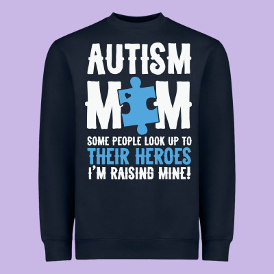 Lil Autism Mom Heavyweight Sweatshirt Designed By Cowhidedigitalart