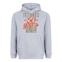 Heather Grey 50 years old 50th birthday gifts for men and women Heavyweight Hoodie - minhPixels