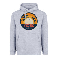 Heather Grey Vieques Puerto Rico Heavyweight Hoodie - minhPixels