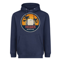 Navy Vieques Puerto Rico Heavyweight Hoodie - minhPixels