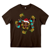 Chocolate Brown joy Sunflower Heavy Core Tee - JahusDesignShop