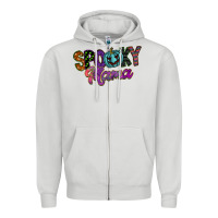 Dove Grey spooky mama Zipper Hoodie - SublimationCraftShop