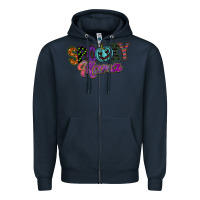 Navy spooky mama Zipper Hoodie - SublimationCraftShop