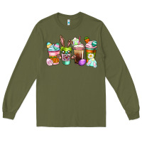 Army Green Easter coffee cups Easter Day Long Sleeve Tee - CowGirlArtShop