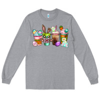 Heather Grey Easter coffee cups Easter Day Long Sleeve Tee - CowGirlArtShop