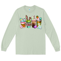 Matcha Easter coffee cups Easter Day Long Sleeve Tee - CowGirlArtShop