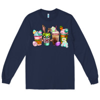 Navy Easter coffee cups Easter Day Long Sleeve Tee - CowGirlArtShop