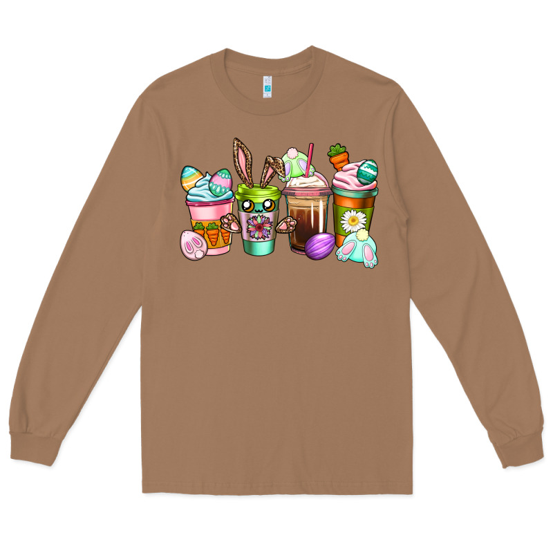 Easter Coffee Cups Easter Day Long Sleeve Tee by CowGirlArtShop | Teevron