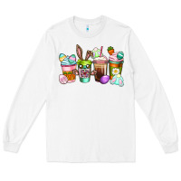 White Easter coffee cups Easter Day Long Sleeve Tee - CowGirlArtShop