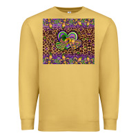 Antique Gold mardi gras fleur de lis hearts leopard glitter Premium Sweatshirt - Artiststas