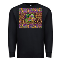 Black mardi gras fleur de lis hearts leopard glitter Premium Sweatshirt - Artiststas