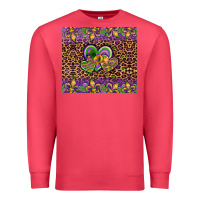 Cardinal mardi gras fleur de lis hearts leopard glitter Premium Sweatshirt - Artiststas