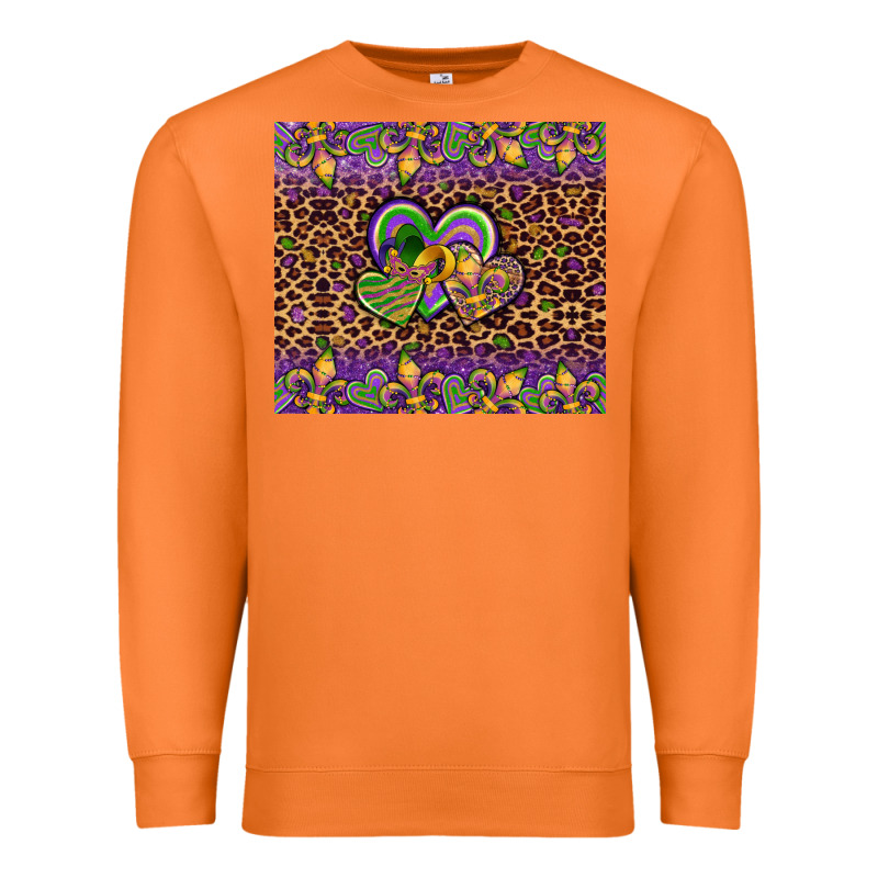 Mardi Gras Fleur De Lis Hearts Leopard Glitter Premium Sweatshirt by Artiststas | Teevron