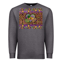 Charcoal Heather mardi gras fleur de lis hearts leopard glitter Premium Sweatshirt - Artiststas