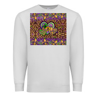 Dove Grey mardi gras fleur de lis hearts leopard glitter Premium Sweatshirt - Artiststas