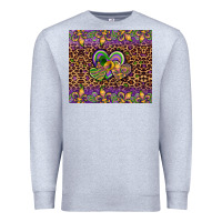 Heather Grey mardi gras fleur de lis hearts leopard glitter Premium Sweatshirt - Artiststas