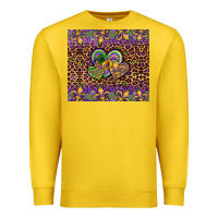 Lemon mardi gras fleur de lis hearts leopard glitter Premium Sweatshirt - Artiststas