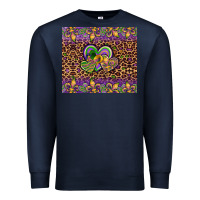 Navy mardi gras fleur de lis hearts leopard glitter Premium Sweatshirt - Artiststas