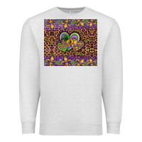 Oatmeal Heather mardi gras fleur de lis hearts leopard glitter Premium Sweatshirt - Artiststas