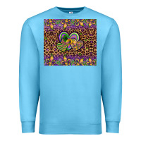 Ocean Blue mardi gras fleur de lis hearts leopard glitter Premium Sweatshirt - Artiststas