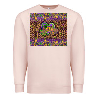 Pale Pink mardi gras fleur de lis hearts leopard glitter Premium Sweatshirt - Artiststas