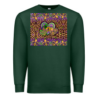 Sports Green mardi gras fleur de lis hearts leopard glitter Premium Sweatshirt - Artiststas