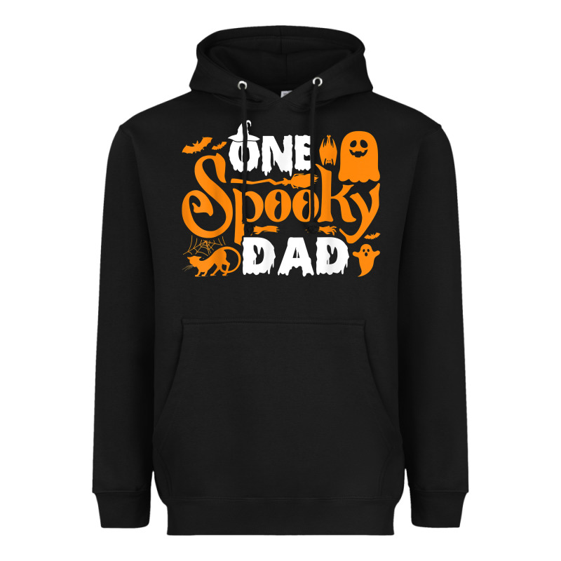 One Spooky Dad Funny Cat Boo Dad Halloween Costume Design T Shirt Heavyweight Hoodie by minhPixels | Teevron