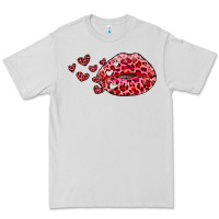 Dove Grey kiss with leopard and hearts Premium Tee - RanaPortraitStore