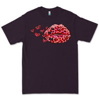 Plum kiss with leopard and hearts Premium Tee - RanaPortraitStore