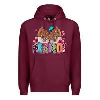 Burgundy Periodt afro woman nail art Premium Hoodie - RanaPortraitStore
